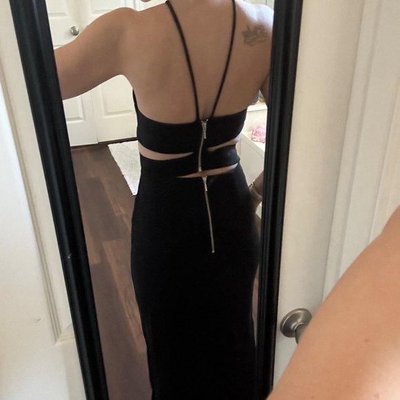 REVOLVE Nicholas black sleeveless cutouts cut outs formal dress gown - Picture 8 of 12